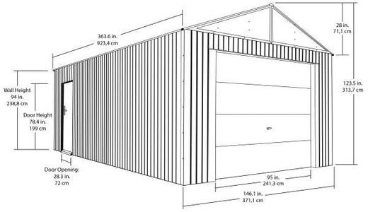 Sojag™ 12x30 ft. Everest Garage DIY Kit in Gray Garage SOJAG 