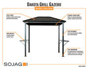 Image of Sojag 6x8 ft. Dakota Grill Gazebo Steel Roof Gazebo SOJAG 
