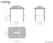 Image of Sojag™ 6x8 ft. Dakota Grill Gazebo Steel Roof Gazebo SOJAG 