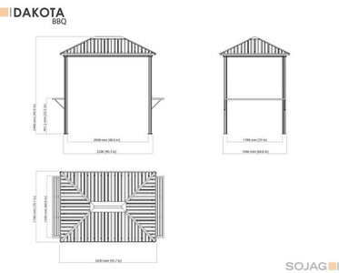 Sojag™ 6x8 ft. Dakota Grill Gazebo Steel Roof Gazebo SOJAG 