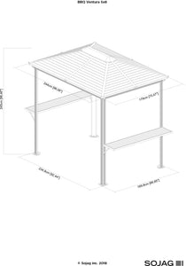 Sojag BBQ Ventura Hardtop 5' x 8' Grill Gazebo Gazebo SOJAG 