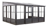 Image of Sojag Charleston Sunroom Patio Enclosure Kit Dark Gray with Steel Roof Solarium SOJAG 10x10 
