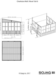 Image of Sojag Charleston Sunroom Patio Enclosure Kit Dark Gray with Steel Roof Solarium SOJAG 