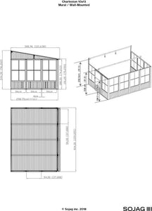 Sojag™ Charleston Sunroom Patio Enclosure Kit Dark Gray with Steel Roof Solarium SOJAG 
