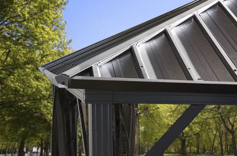 Image of Sojag™ Dakota Steel Roof Gazebo with Mosquito Netting - The Better Backyard