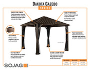 Image of Sojag Dakota Steel Roof Gazebo with Mosquito Netting Gazebo SOJAG 
