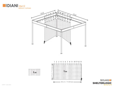 Sojag Diani Black Spun Polyester Curtains Canopy & Gazebo Accessories SOJAG 