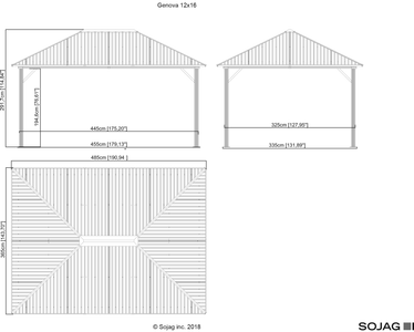 Sojag™ Genova Gazebo Steel Roof with Mosquito Netting Gazebo SOJAG 