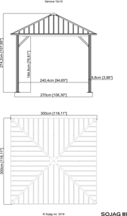 Image of Sojag™ Genova Gazebo Steel Roof with Mosquito Netting Gazebo SOJAG 