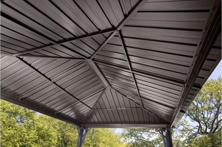 Sojag™ Genova Shelter Steel Roof Gazebo with Mosquito Netting - The Better Backyard