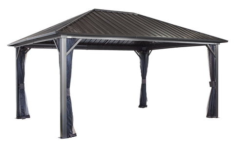 Sojag™ Genova Shelter Steel Roof Gazebo with Mosquito Netting - The Better Backyard