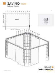 Image of Sojag Grey Privacy Curtains for Savino Gazebo Accessories SOJAG 