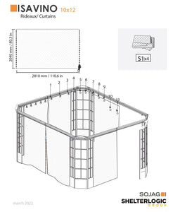 Sojag Grey Privacy Curtains for Savino Gazebo Accessories SOJAG 