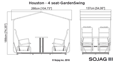 Sojag Houston Four-Seater Glider Swing - Charcoal Outdoor Furniture SOJAG 