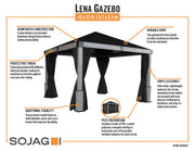 Image of Sojag Lena 12 x 12 ft. Hard Top Gazebo Gazebo SOJAG 