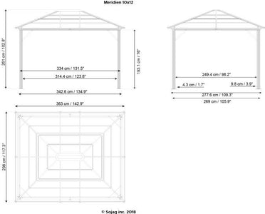 Sojag™ Meridien Gazebo with Mosquito Netting Gazebo SOJAG 