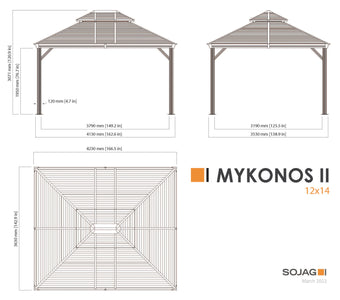 Sojag Mykonos II Double Roof Gazebo with Mosquito Netting Gazebo SOJAG 