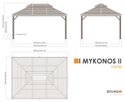 Image of Sojag Mykonos II Double Roof Gazebo with Mosquito Netting Gazebo SOJAG 