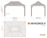 Image of Sojag Mykonos II Double Roof Gazebo with Mosquito Netting Gazebo SOJAG 