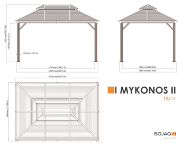 Sojag Mykonos II Double Roof Gazebo with Mosquito Netting Gazebo SOJAG 