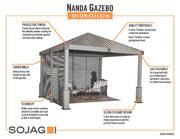 Image of Sojag Nanda 12 x 12 Steel Roof Gazebo Gazebo SOJAG 
