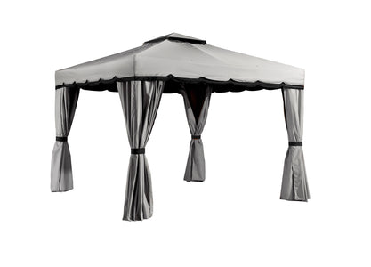 Sojag™ Roma Romano Soft Top Gazebo with Netting & Curtains Included Gazebo SOJAG 10 x 12 Grey/Black 