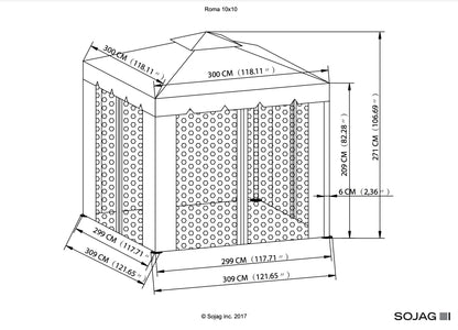 Sojag™ Roma Romano Soft Top Gazebo with Netting & Curtains Included Gazebo SOJAG 