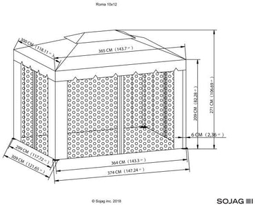 Sojag™ Roma Soft Top Gazebo with Netting & Curtains Included - The Better Backyard