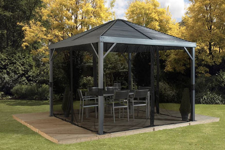 Sojag™ Sanibel Gazebo Steel Roof with Mosquito Netting - The Better Backyard
