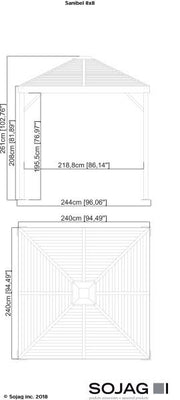 Image of Sojag™ Sanibel Gazebo Steel Roof with Mosquito Netting - The Better Backyard