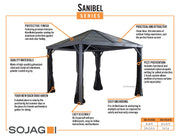 Image of Sojag Sanibel Gazebo Steel Roof with Mosquito Netting Gazebo SOJAG 