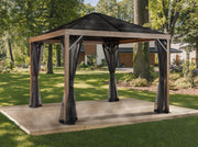 Image of Sojag Sanibel Gazebo Steel Roof with Mosquito Netting Hard Top Gazebo SOJAG 