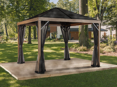 Sojag Sanibel Gazebo Steel Roof with Mosquito Netting Hard Top Gazebo SOJAG 