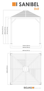 Sojag Sanibel Gazebo Steel Roof with Mosquito Netting Hard Top Gazebo SOJAG 