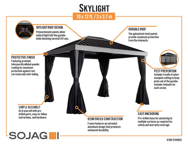 Sojag Skylight 10x12 Gazebo Gazebo SOJAG 
