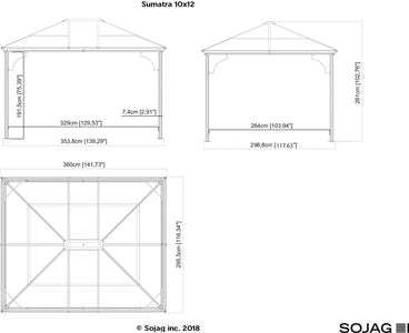 Sojag Sumatra Hard Roof Gazebo with Mosquito Netting Gazebo SOJAG 