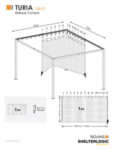 Sojag Turia Grey Polyester Curtains Canopy & Gazebo Accessories SOJAG 