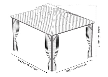 Sojag™ Ventura Steel Double Roof Gazebo with Mosquito Netting Gazebo SOJAG 