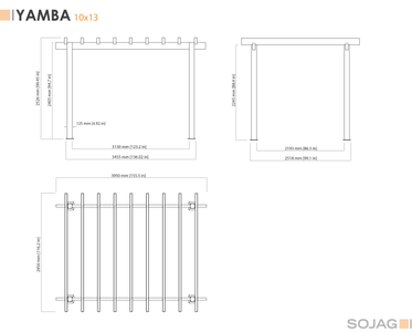 Sojag Yamba Pergola with Adjustable Shade Grey Pergola SOJAG 