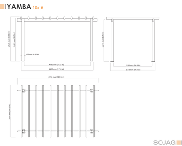 Sojag Yamba Pergola with Adjustable Shade Grey Pergola SOJAG 