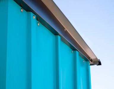Spacemaker Patio Shed, 4x3, Teal and Anthracite Shed Arrow 