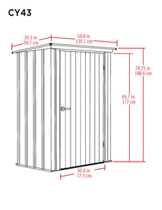 Spacemaker Patio Shed, 4x3, Teal and Anthracite Shed Arrow 