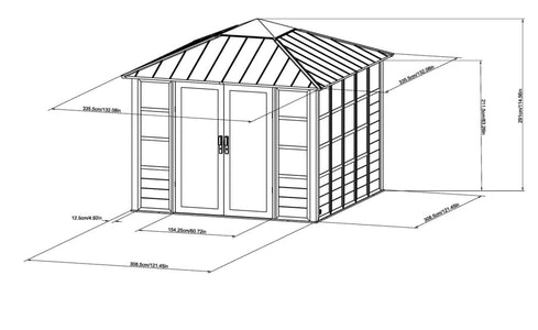 SummerCove 11x11 Black Aluminum Sunroom Solarium Sunjoy 