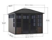 Image of SummerCove 11x11 Black Aluminum Sunroom Solarium Sunjoy 