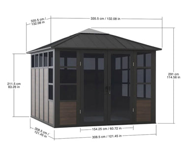 SummerCove 11x11 Black Aluminum Sunroom Solarium Sunjoy 