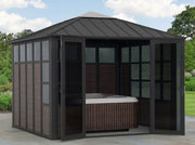 Image of SummerCove 11x11 Black Aluminum Sunroom Solarium Sunjoy 