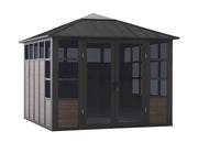Image of SummerCove 11x11 Black Aluminum Sunroom Solarium Sunjoy 