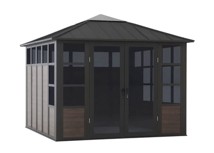 SummerCove 11x11 Black Aluminum Sunroom Solarium Sunjoy 