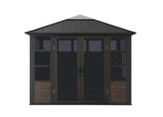 Image of SummerCove 11x11 Black Aluminum Sunroom Solarium Sunjoy 