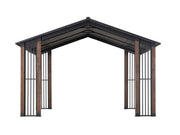 Image of SummerCove 11x13 Black Wooden Frame Gable Roof Gazebo/Pavilion with Ceiling Hook Gazebo Sunjoy 